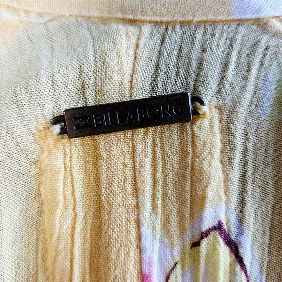 🦃 Billabong Desert Dreams Yellow Floral Summer Cardigan Boho Bohemian Beach M L - Picture 7 of 8